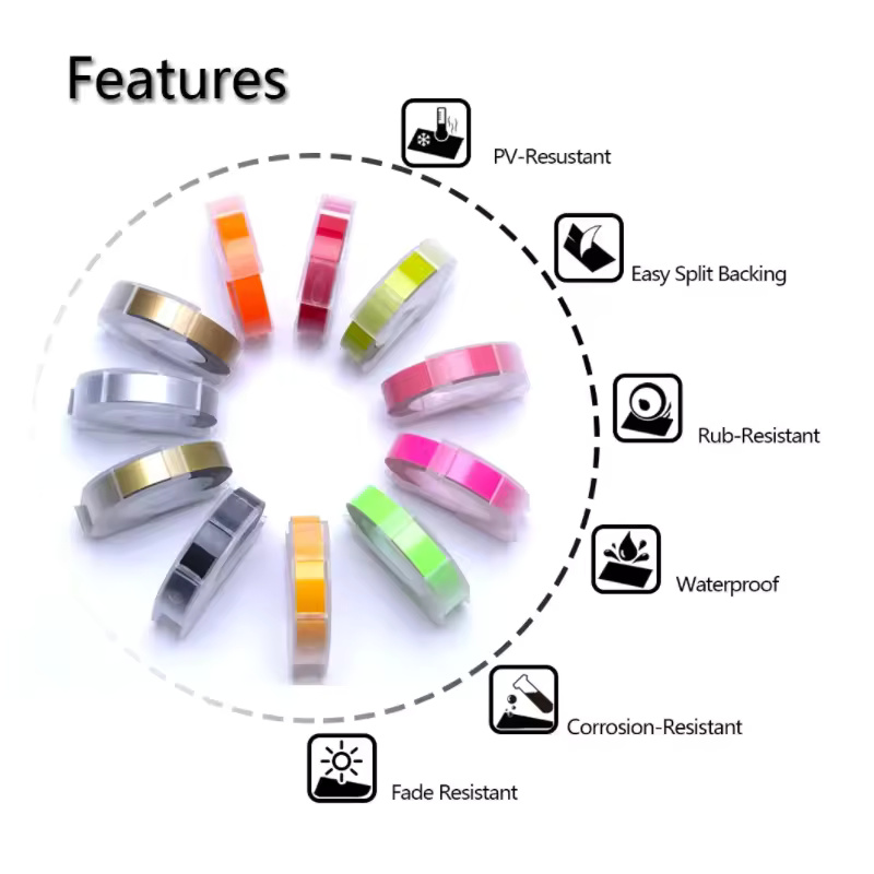 C101 Manual 3D Embossing Typewriter Labeling Machine – Compatible with Dymo 12965 Labels | Perfect for Custom Label Making - Image 2